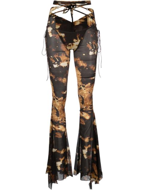 KNWLS Starlight-print flared trousers