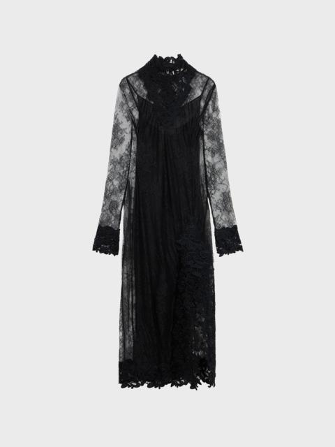 CHANTILLY LACE MIDI DRESS WITH MACRAME