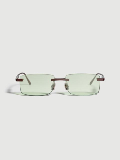 Brunello Cucinelli Rectangular titanium aperitif frame with extra blue-light blocking lenses