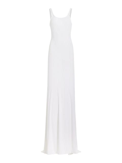 LaQuan Smith Backless Jersey Gown white
