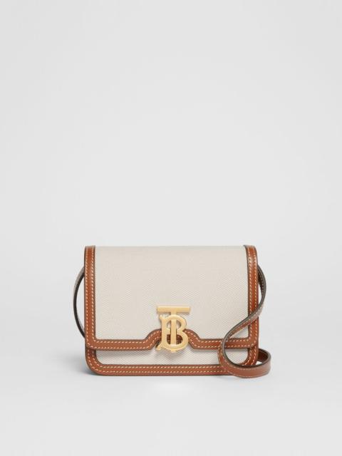 Mini Two-tone Canvas and Leather TB Bag