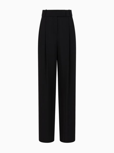 ASV triple silk-georgette double-pleat trousers