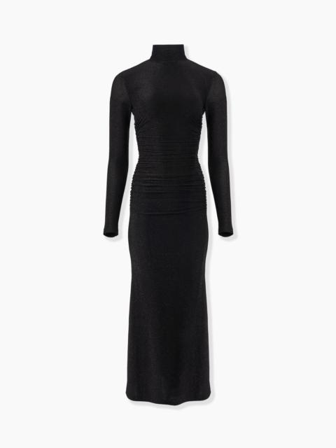 CAROLINA HERRERA Lurex Jersey Turtleneck Midi Dress
