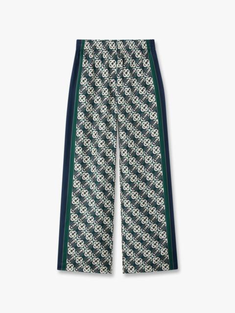 CASABLANCA Green & Navy Check Monogram Silk Trousers | Casablanca Paris
