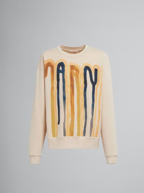 Marni DRIPPING LOGO PRINT COTTON SWEATSHIRT
