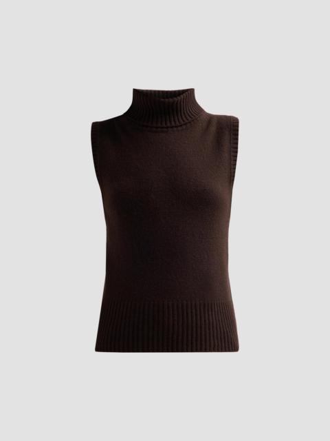 VERONICA BEARD Women's Mazzy Cashmere Turtleneck Tank - Espresso