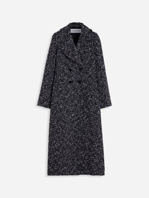 Lanvin DOUBLE-BREASTED FITTED TAILORED COAT IN TWEED