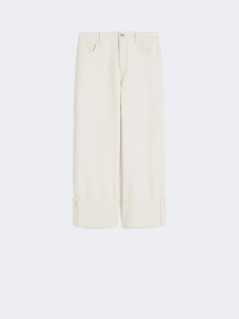 WEEKEND Max Mara Cotton bull trousers with turn-ups - ECRU