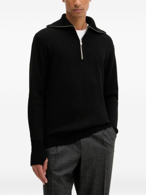 BARENA half-zip ribbed sweater