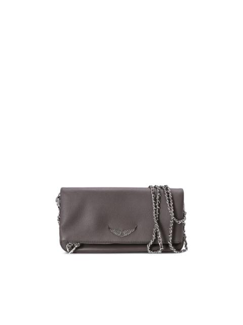 Zadig & Voltaire logo-plaque leather clutch bag