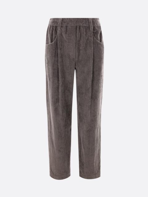CORDUROY CROPPED BAGGY TROUSERS