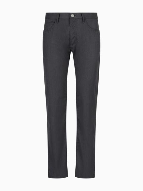 Five-pocket, regular-fit, virgin-wool trousers