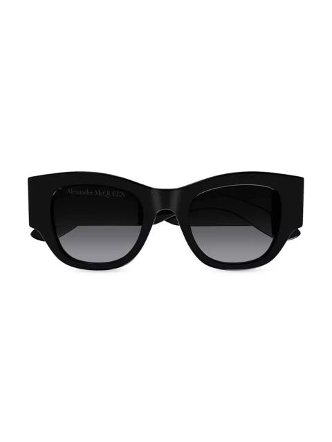 Alexander McQueen 50MM Gradient Rectangular Sunglasses