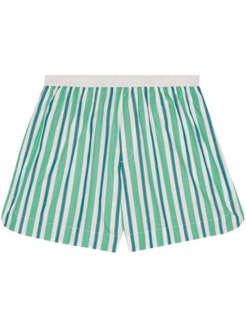 GANNI striped cotton mini shorts