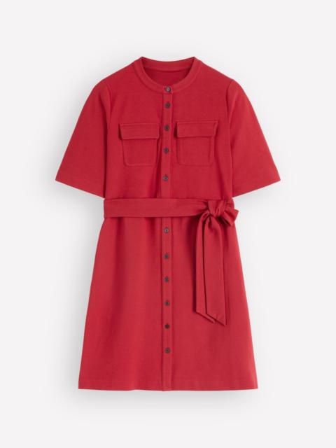 BODEN Front Pocket Ponte Dress-Crimson Red