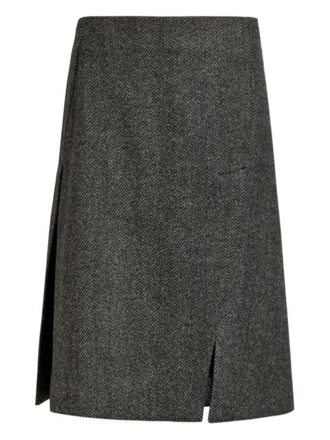 Stella McCartney herringbone side-slit midi skirt