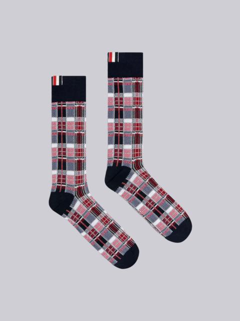 Thom Browne Mercerized Cotton Madras Mid Calf Socks