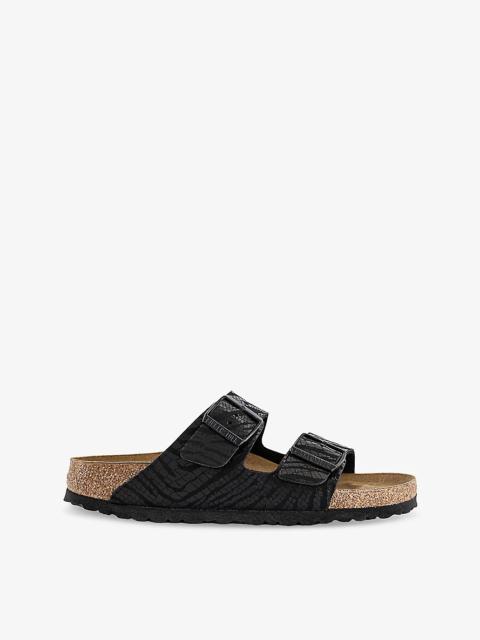 Arizona Two-Strap Leather Flat Sandals