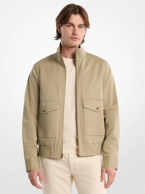 MICHAEL KORS Harrington Stretch Cotton Bomber Jacket
