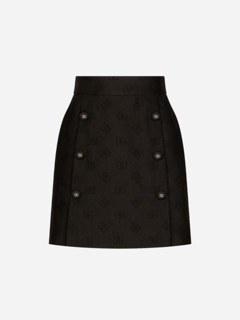 Dolce & Gabbana Jacquard miniskirt with all-over DG logo