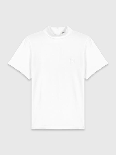maje Crew neck T-shirt with back zip