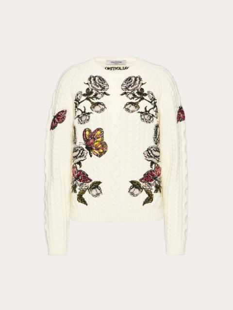 Valentino EMBROIDERED WOOL SWEATER