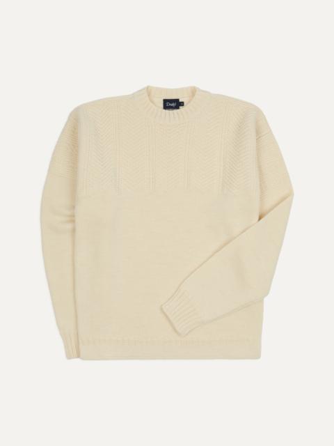 Drake's Ecru Wool Guernsey Jumper