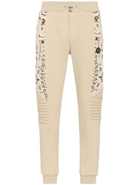 PHILIPP PLEIN bandana-print tapered track pants