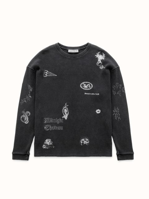 DUKE + DEXTER MC Sketch Washed Grey Waffle Top