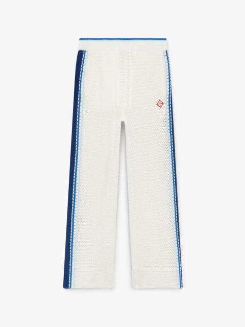 White & Blue Striped Mesh Track Pants | Casablanca Paris