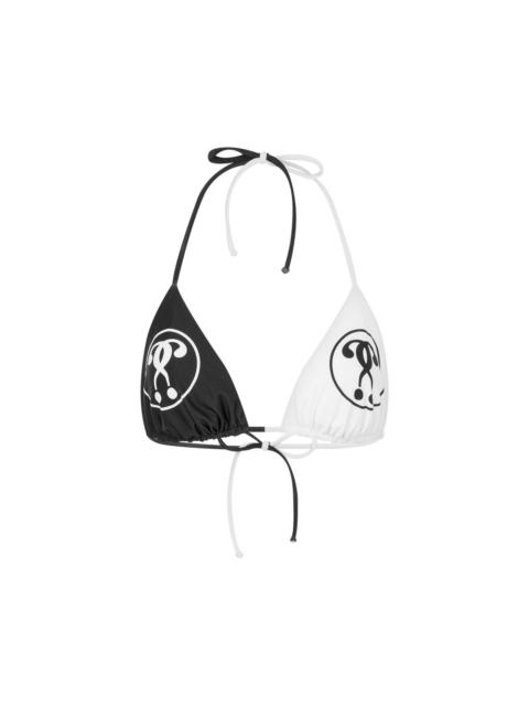 Moschino DOUBLE QUESTION MARK TWO-TONE BIKINI TOP