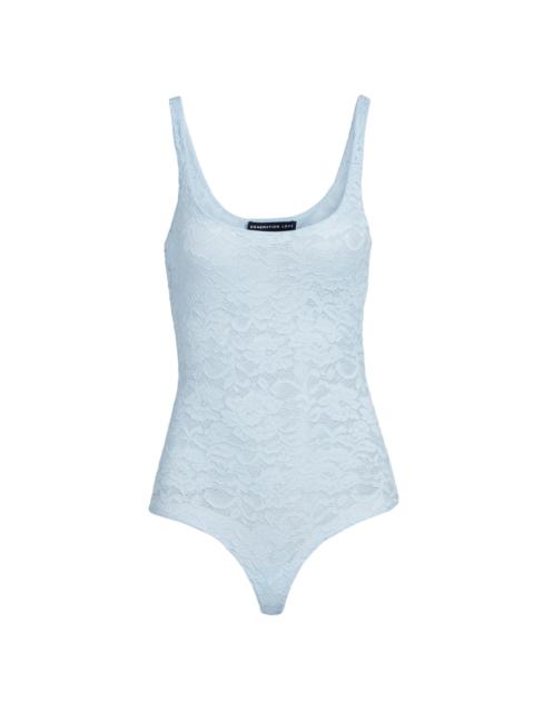 GENERATION LOVE Women's Gigi Floral Lace Scoopneck Bodysuit - Powder Blue