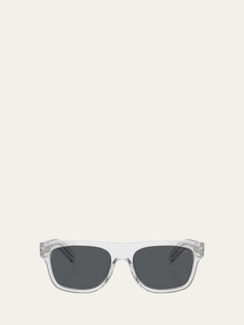 Prada Men's 0PR B12SF Metal and Plastic Square Sunglasses