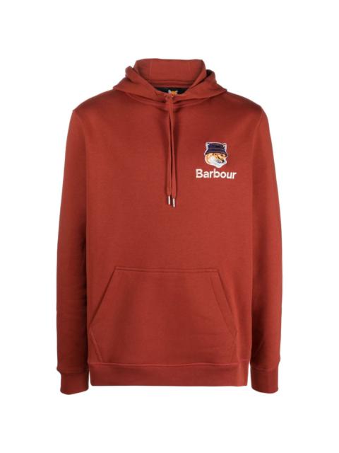 Barbour logo-embroidered cotton hoodie