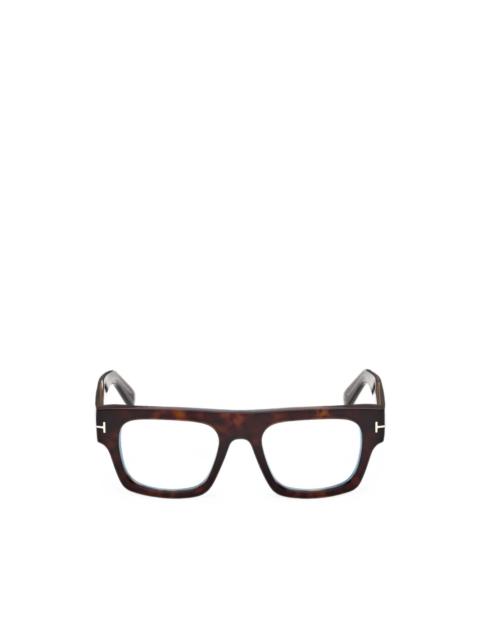 TOM FORD tortoiseshell-effect rectangle-frame glasses