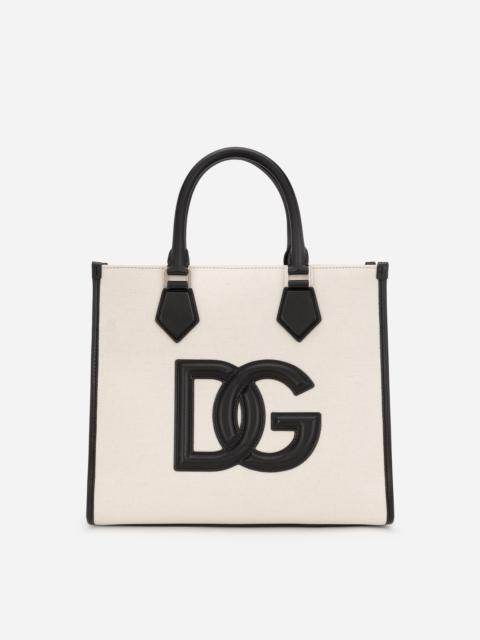 Dolce & Gabbana Canvas shopper with calfskin nappa details
