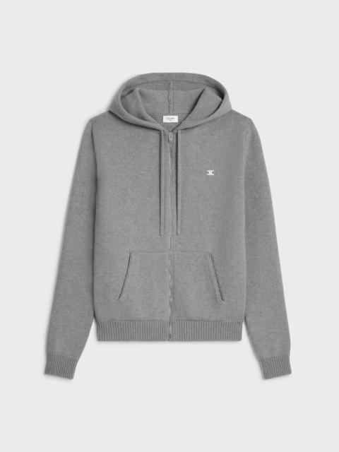 triomphe hooded sweater in wool and cashmere