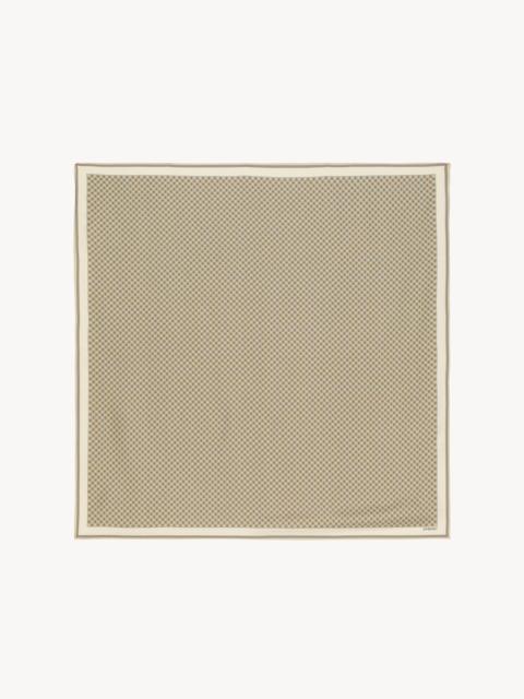 SAINT LAURENT MEDALLION SQUARE SCARF IN SILK TWILL