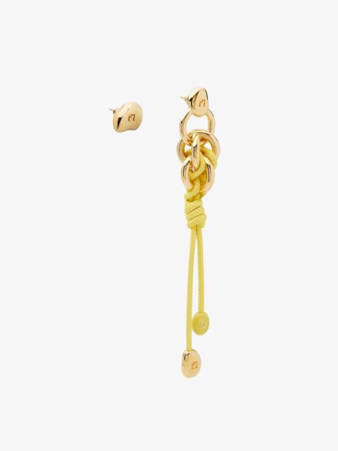FENDI Fendi Candy Earrings Gold-colored metal and yellow leather earrings