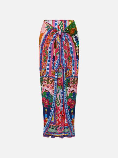 CAMILLA LAYERED LONG SARONG WITH FRONT TIE