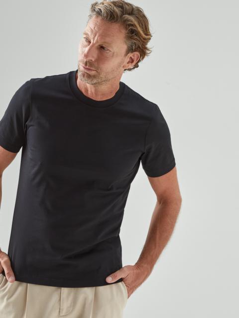 Cotton jersey round neck slim fit T-shirt