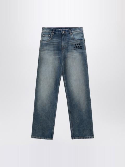 WASHED DENIM JEANS WITH LOGO