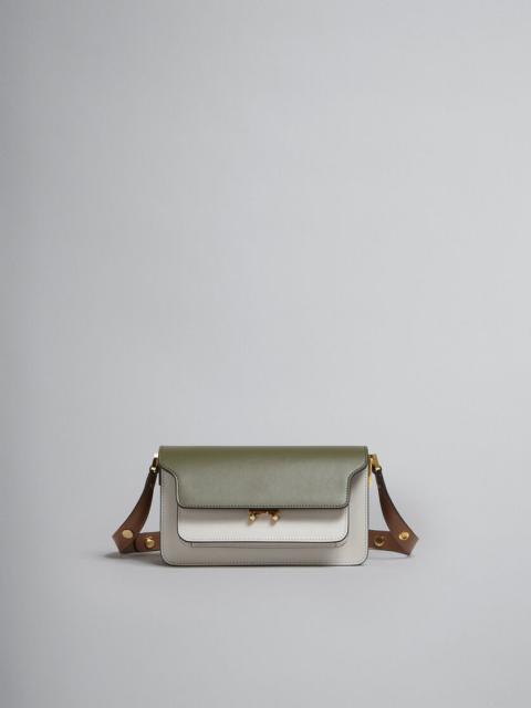 Marni TRUNK BAG E/W IN GREEN GREY AND BROWN LEATHER