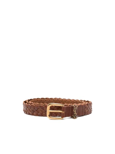 SAINT LAURENT braided buckle belt