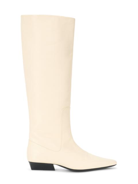 Wally Leather Knee Boots white