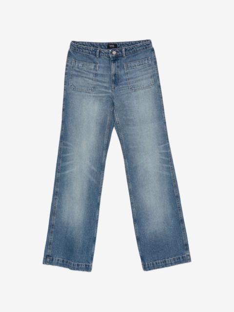 A.P.C. patch-pocket wide-leg jeans