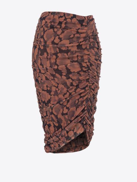 PINKO PRINTED CALF-LENGTH SKIRT WITH GATHERING