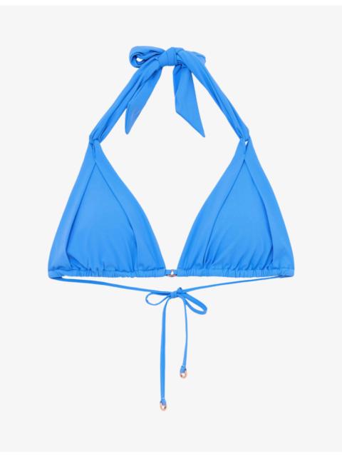 REISS Matilda Triangle-Cup Stretch-Woven Bikini Top