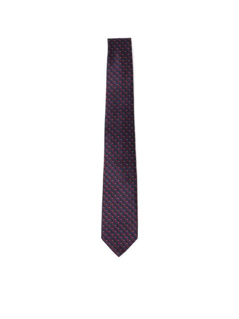 GIORGIO ARMANI GEOMETRIC-PRINT SILK TIE