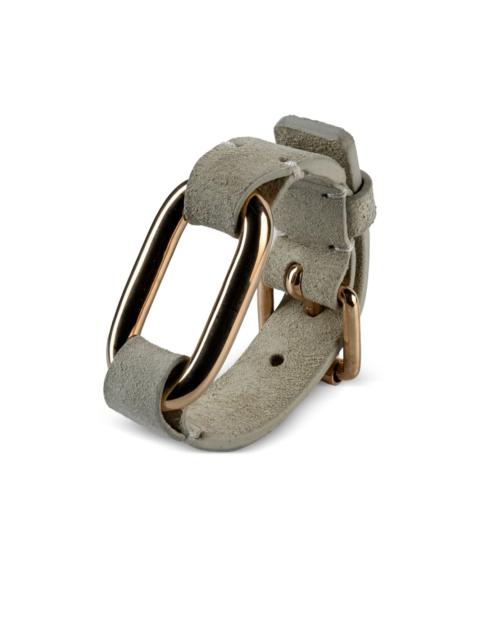 Parts of Four sterling silver Link Gauntlet square-detail bracelet